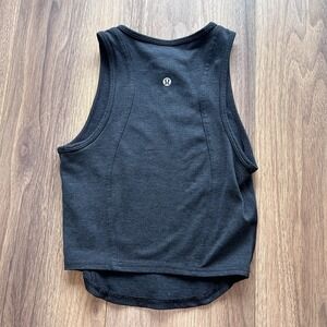 Women's Lululemon Black Soft Sueded Crewneck Cropped Tank Size 2